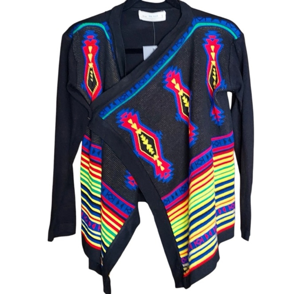 Colorful Patterned Women's Cardigan by Zoe Baer NWT Sz L